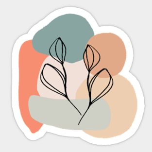 Black leaves and pastel background Sticker